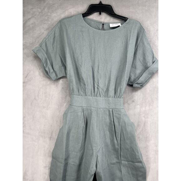 Rumer The Label Loulou Belted Jumpsuit Size Small 100% Linen Gray - Picture 3 of 11